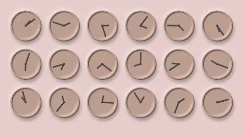 Many 3D clocks. Stock Footage 119530549