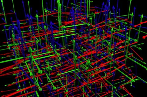 Many 3d coordinate axises Stock Illustration