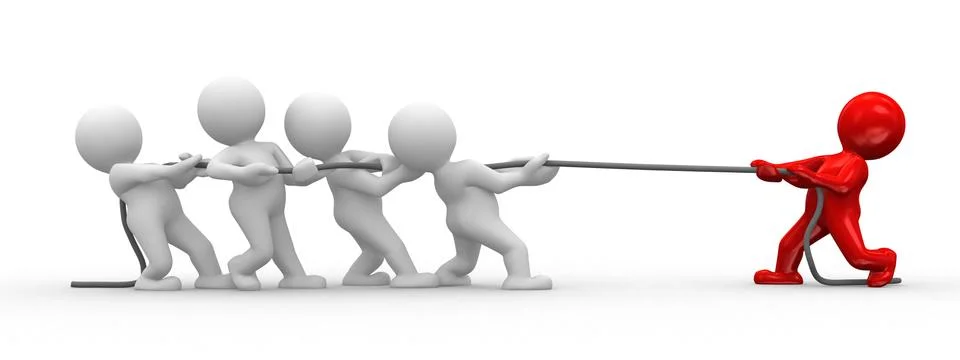 Many 3d humans Stock Illustration