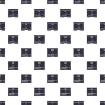 Many 3d printers repeating pattern in technology theme Stock Illustration