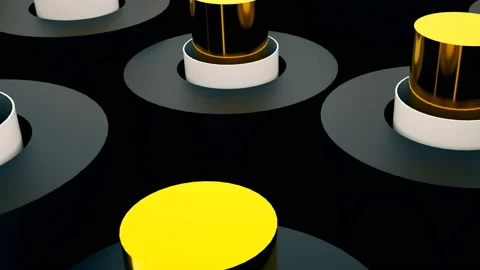 Many 3D shiny cylinders, abstract computer generated backdrop, 3D render Stock Footage 87548976