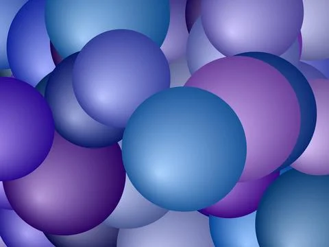 Many 3D spheres balloons background イラスト素材