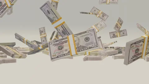 Many 50 Us Dollar Falling On Table. Stock Footage 172290680