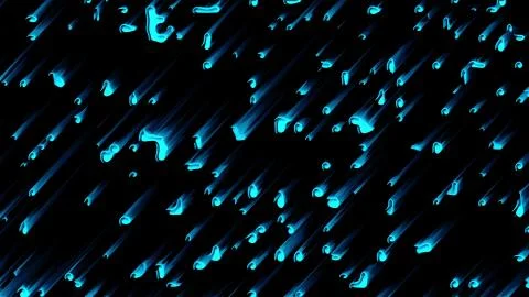 Many abstract comets fall at high speed, 3d rendering. Virtual asteroid rain Stock Illustration