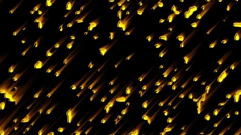 Many abstract comets fall at high speed, 3d rendering. Virtual asteroid rain Illustrazione stock