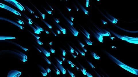 Many abstract comets fall at high speed, 3d rendering. Virtual asteroid rain 스톡 일러스트