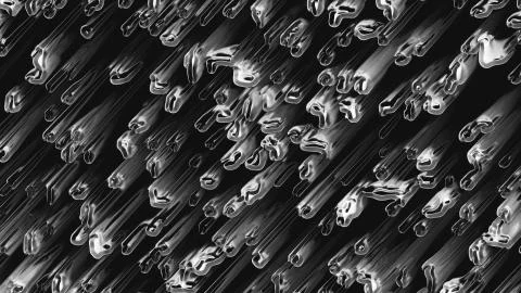 Many abstract comets fall at high speed, 3d rendering. Virtual asteroid rain Stock Illustration