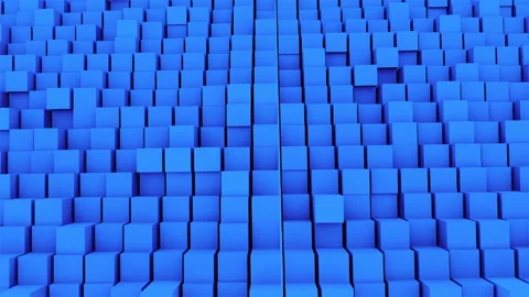 Many abstract cubes, optical Illusion, modern computer generated 3D rendering Stock Footage 156941765
