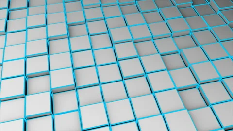 Many abstract cubes in space, modern computer generated 3D render backdrop Stock Footage 91565137