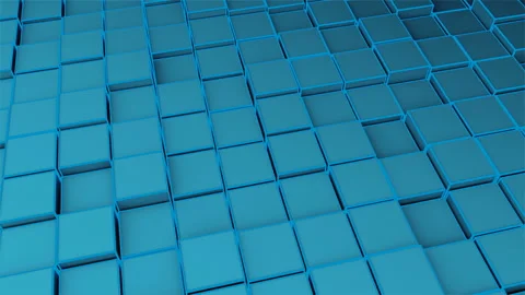 Many abstract cubes in space, modern computer generated 3D render backdrop Stock Footage 91565267