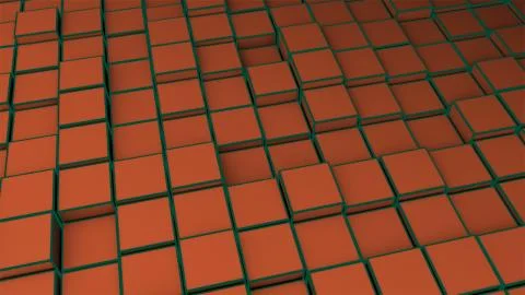 Many abstract cubes in space, modern computer generated 3D render backdrop イラスト素材