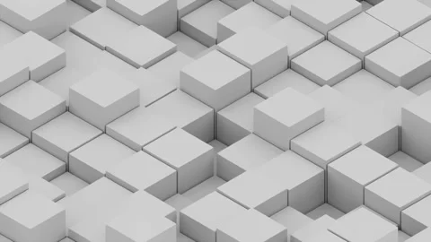 Many abstract isometric cubes, modern computer generated 3D render background Stock Footage 98845768