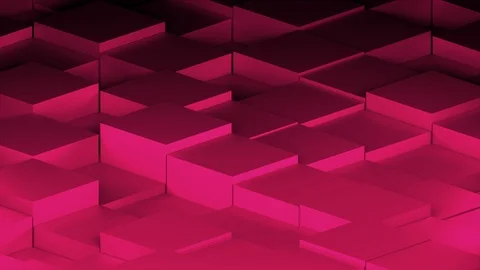 Many abstract isometric cubes, modern computer generated 3D render background Stock Footage 107823799