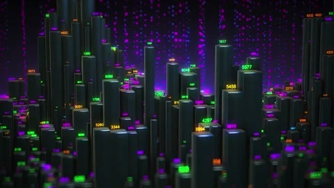 Many abstract isometric cubes, modern computer generated 3D rendering background Stock Footage 151772823