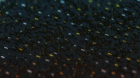 Many abstract isometric cubes, modern computer generated 3D rendering background Stock Footage 152478216