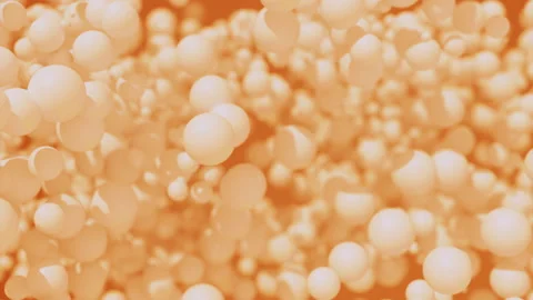 Many abstract isometric spheres. Design. Big and small floating round shaped 3d Stock Footage 268933934