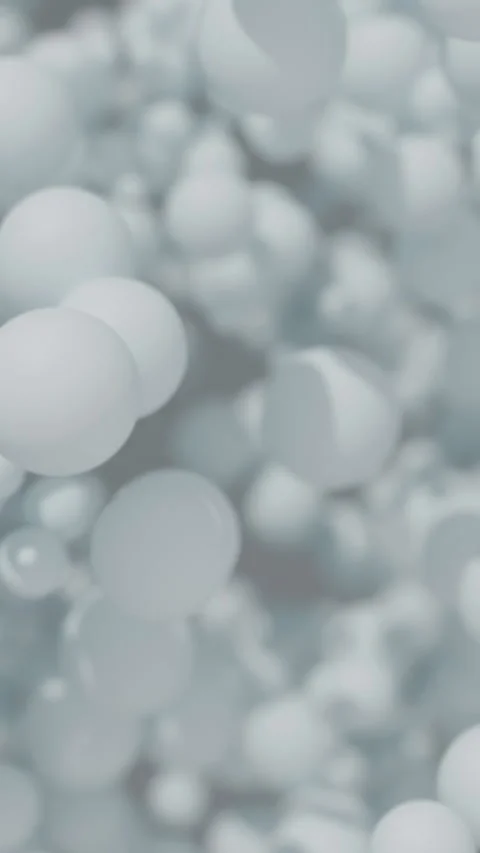 Many abstract isometric spheres. Design. Big and small floating round shaped 3d Stock Footage 289706047