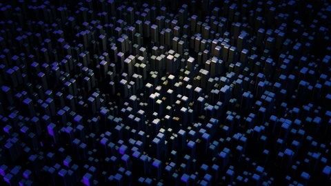 Many abstract rectangular blocks, optical Illusion, modern computer generated 3D Stock Footage 120180682