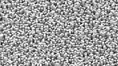 Many abstract rectangular blocks, optical Illusion, modern computer generated 3D イラスト素材