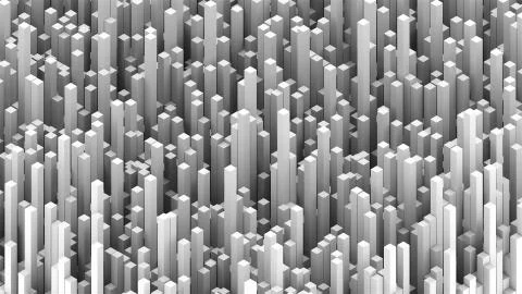 Many abstract rectangular blocks, optical Illusion, modern computer generated 3D 스톡 일러스트