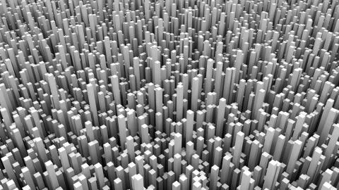 Many abstract rectangular blocks, optical Illusion, modern computer generated 3D イラスト素材