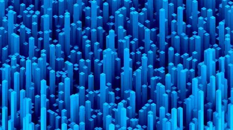 Many abstract rectangular blocks, optical Illusion, modern computer genera... Stockfoto's