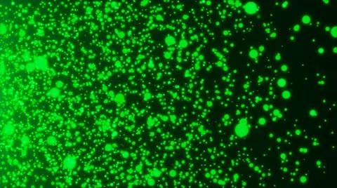Many abstract small green particles in space, computer generated abstract ... Stock Photos