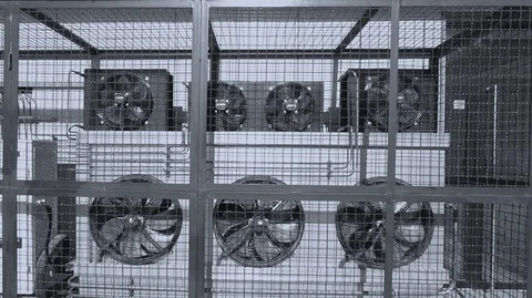 Many air-conditioning system venters of a large building Stock Footage 126204468