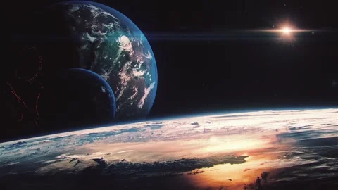Many alien planets and a star somewhere in the universe Stock-Footage 240438097