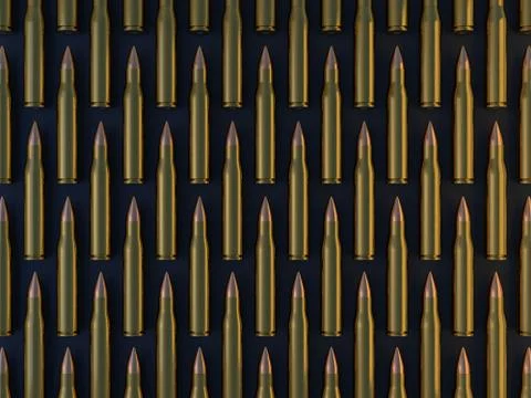 Many ammunition bullets pattern background. 3D イラスト素材