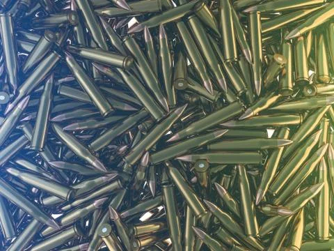 Many ammunition bullets pattern background. 3D イラスト素材