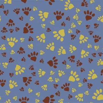 Many animal footprints seamless pattern Stock Illustration