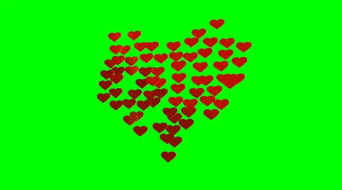 Many animated red small hearts expand and contract Stock Footage 60836991