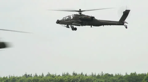 Many Apache AH-64 Helicopter traffic crossing 10970 Video stock 24928061