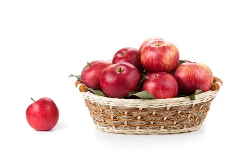 Many apples in the basket close up Foto stock