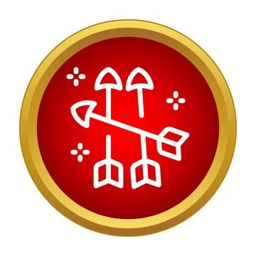 Many arrows hitting target on a red button Stock Illustration