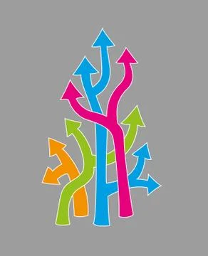 Many arrows - many ways 스톡 일러스트