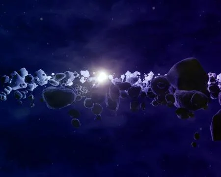 Many asteroids or meteorites Stock Illustration