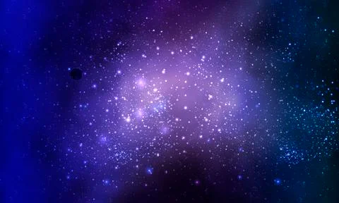 Many beautiful planets in space Stock Illustration