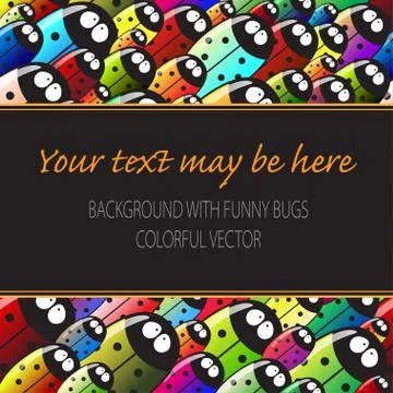 Many beetles  with text Stock Illustration