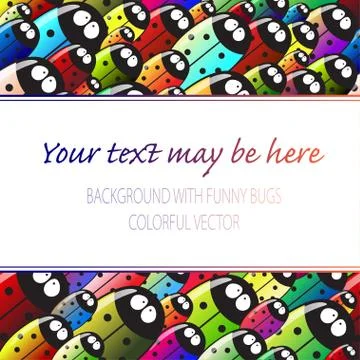Many beetles  with text Stock Illustration