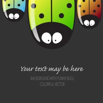 Many beetles  with text Stock Illustration
