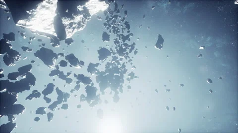 Many big asteroids in space Stock Footage 236847619