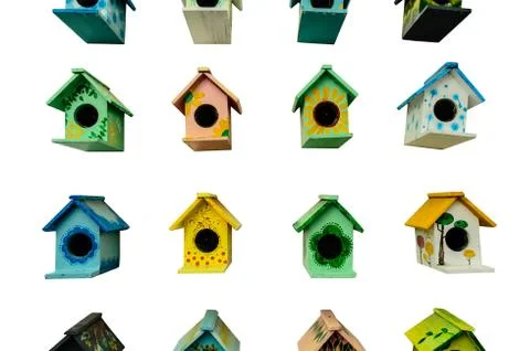 Many bird cage with isolate Stock Photos