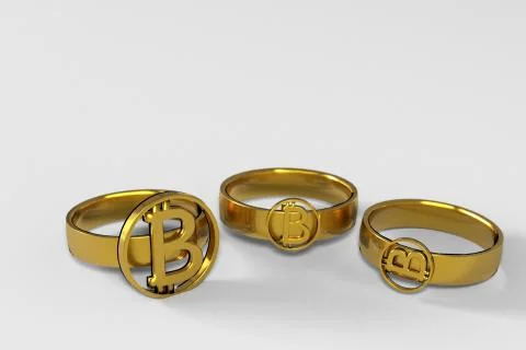 Many bitcoin ring 스톡 일러스트