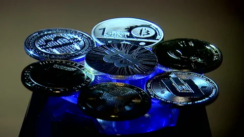 Many bitcoins Stock Footage 85765125