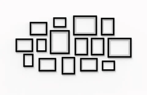 Many blank black frames Illustrazione stock