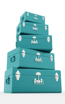 Many blue chests rendered Stock Illustration