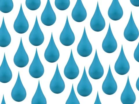 Many blue drops background on white Stock Illustration