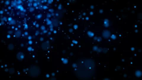 Many blue glittering particles in space, slow motion, computer generated 库存插图